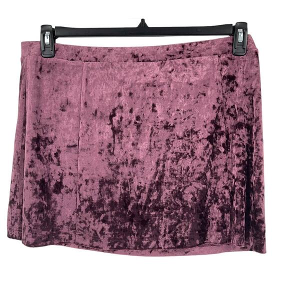 Abound Skirt velour miniskirt purple size 1X - Picture 1 of 3